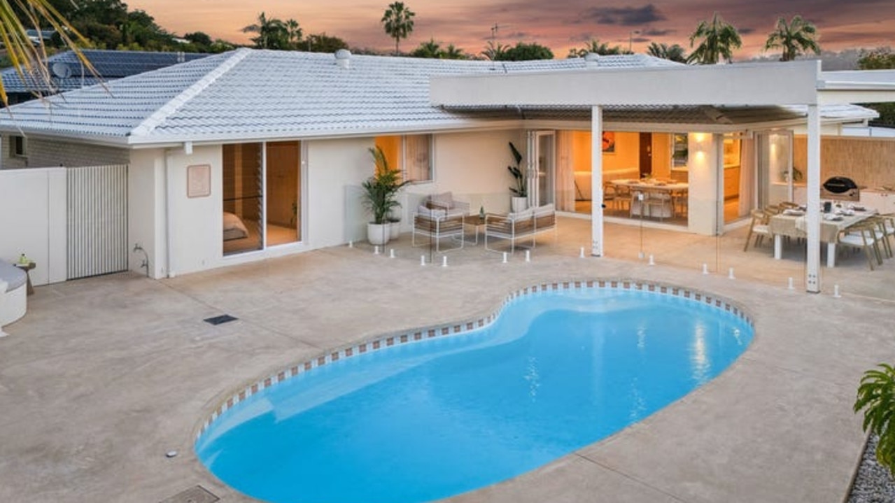 The single-level home has five bedrooms and two bathrooms