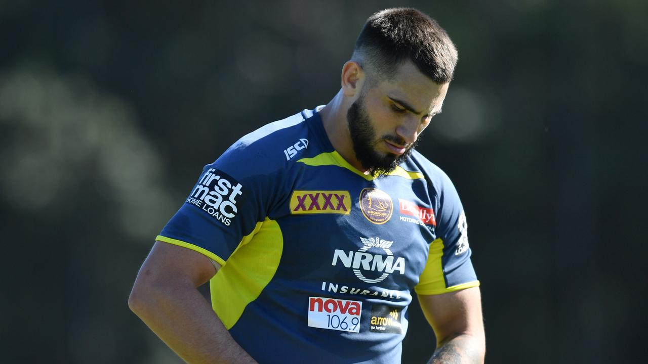 Jack Bird is seen during a Brisbane Broncos training session.