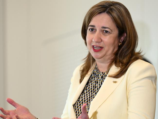 BRISBANE, AUSTRALIA - NewsWire Photos - FEBRUARY 10, 2022.Queensland Premier Annastacia Palaszczuk speaks during a press conference to provide a COVID update. Picture: NCA NewsWire / Dan Peled