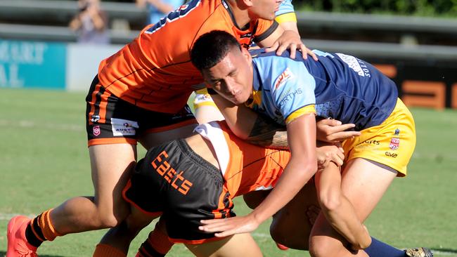 Norths 17 Damascus Neemia Unnder 18 Mal Meninga Cup rugby league match between Brisbane Tigers and Norths. Saturday March 13, 2021. Picture, John Gass