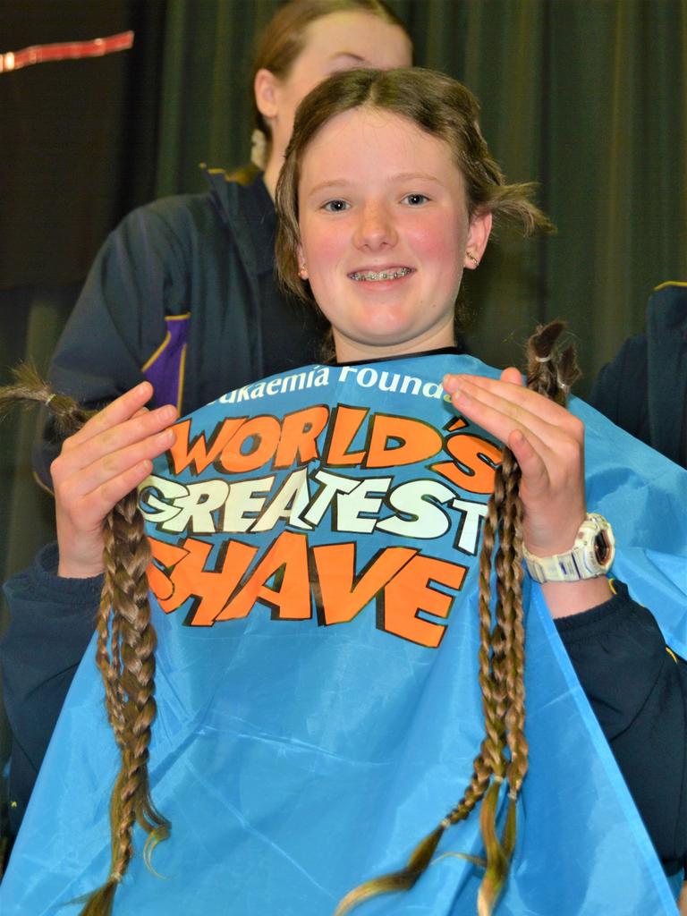 At the St Joseph's College 2023 World's Greatest Shave event is Meghan Ellis. Picture: Rhylea Millar