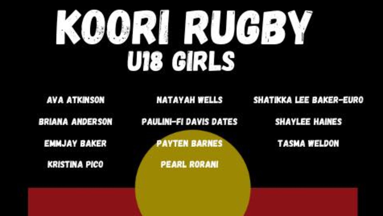 Koori U18s girls rugby squad. Source: Facebook