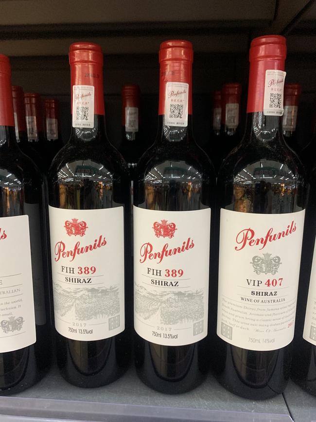 Fake Australian wine sold in Hainan, China. Picture: Twitter