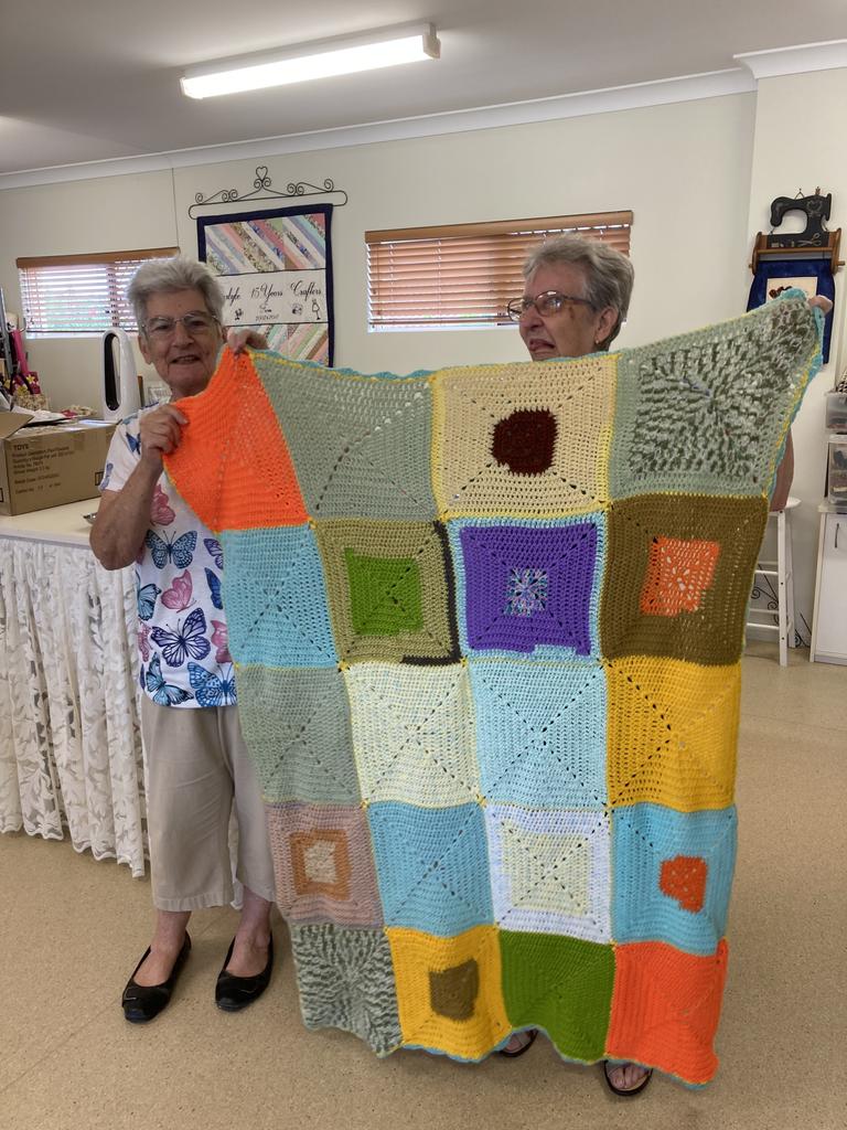 The Carlyle Gardens Crafts Group make quilts for sale or donation to local hospitals.