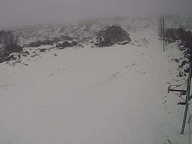 Ski cam photo of Mount Mawson at 9am on Saturday June 10, 2023.