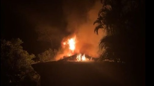 Neighbours of the alleged torture house said they heard roof tiles “popping” after the blaze broke out. No one was inside the home at the time. Photo: Supplied