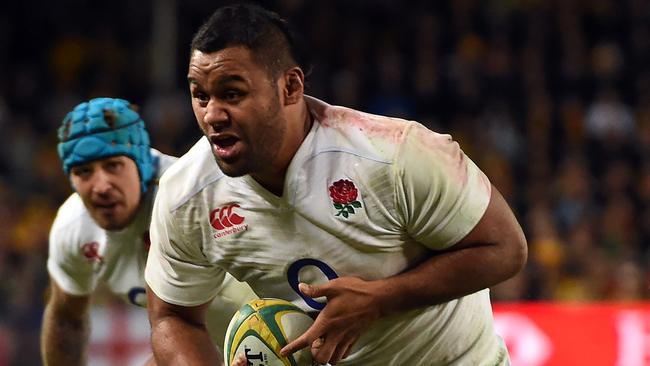 England star Billy Vunipola, who is Australian-born to Tongan parents, has received a formal warning from the English Rugby Football Union and his club Saracens for backing Folau. Picture: AFP