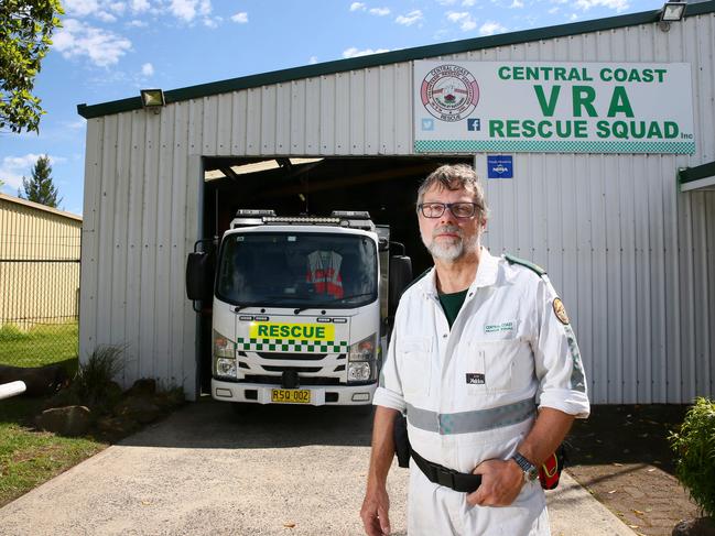 VRA Central Coast Rescue captain Anthony Bliim in front of their building. Picture: AAP /Sue Graham.