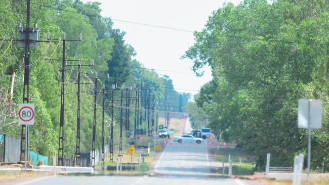 Power Rd at Girraween was closed on September 25 after the alleged hit and run death of Verna Goldsmith. Picture: Glenn Campbell