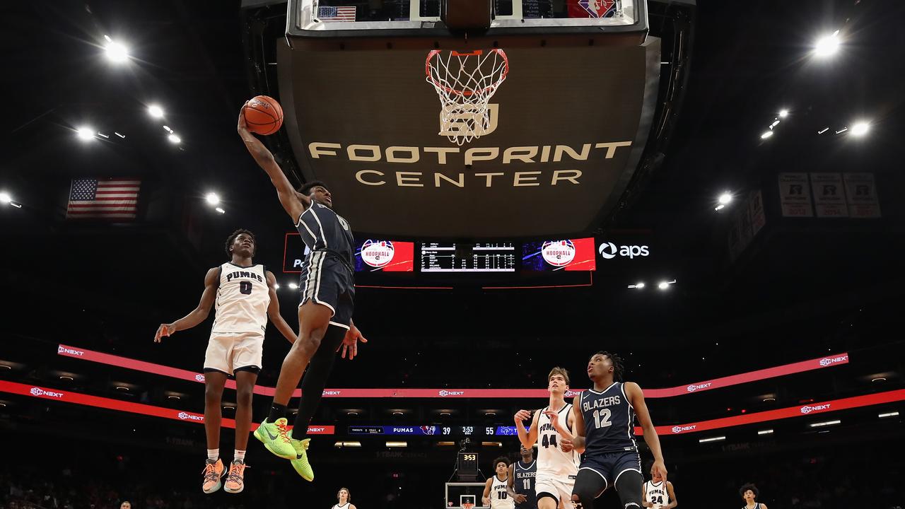 Bronny James has shown throughout his time with the Sierra Canyon Trailblazers that he possesses the powerful and explosive traits that his dad is renowned for. (Photo by Christian Petersen)