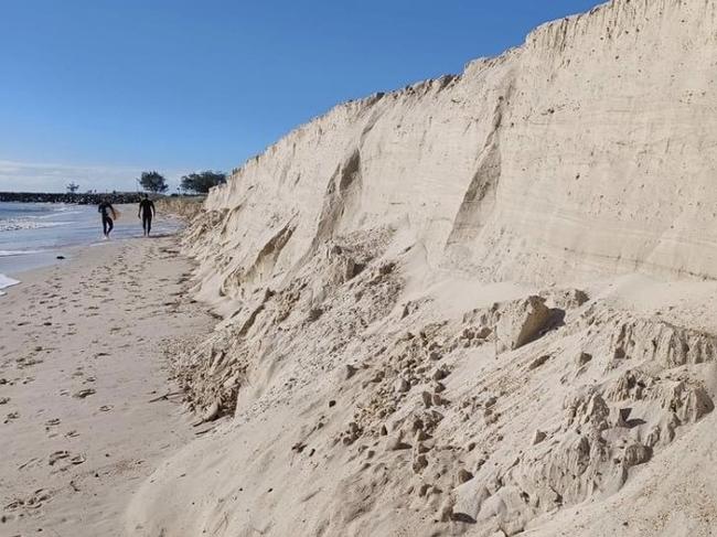 Erosion at Kingscliff beach, May 2023.