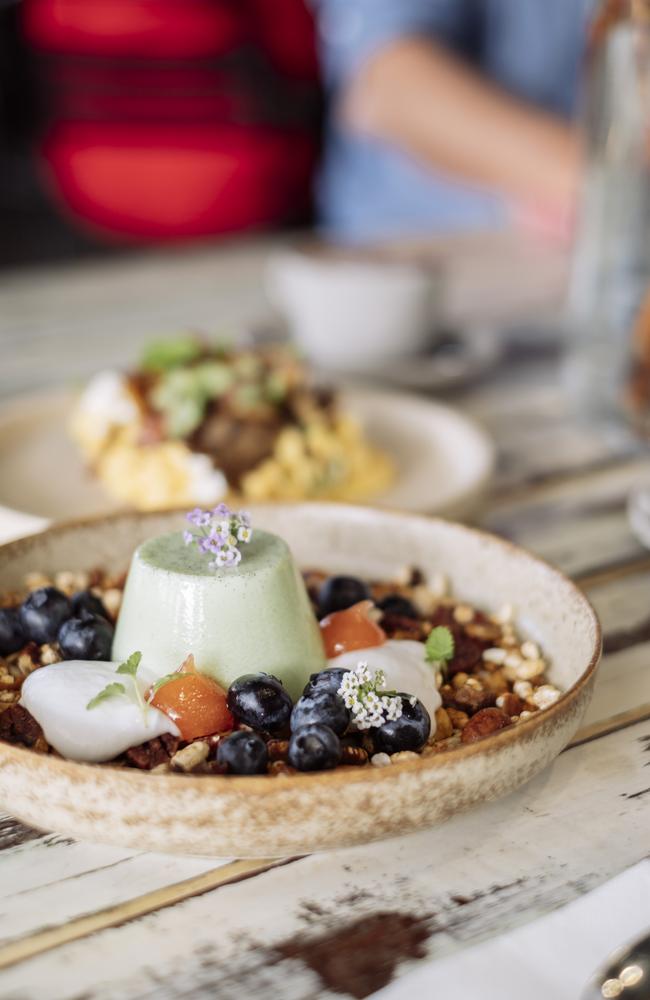 Breakfast panna cotta cardamon and vanilla bean at Elk Espresso, Broadbeach.