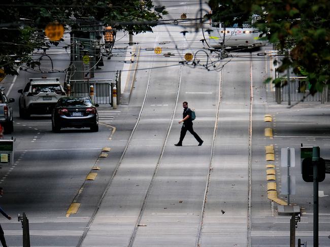 MELBOURNE. AUSTRALIA - NewsWire Photos FEBRUARY 14, 2021. General view of the quiet streets in Melbourne. Australia.Picture : NCA NewsWire / Luis Ascui