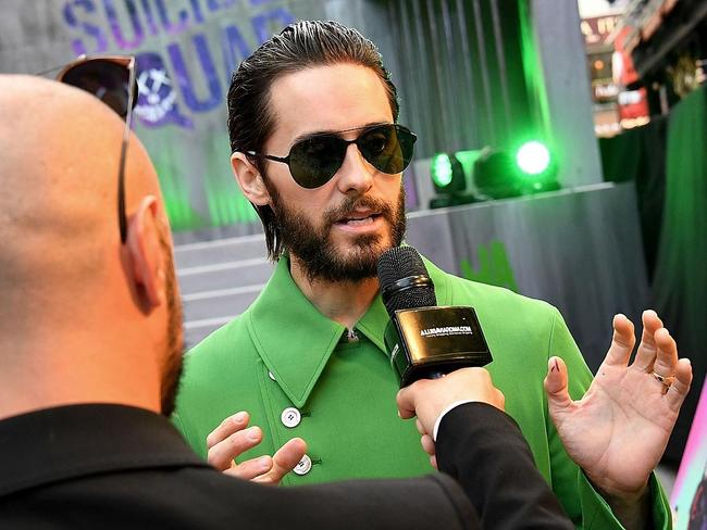 Jared Leto attends the European Premiere of “Suicide Squad” at the Odeon Leicester Square on August 3, 2016 in London, England. Picture: Getty