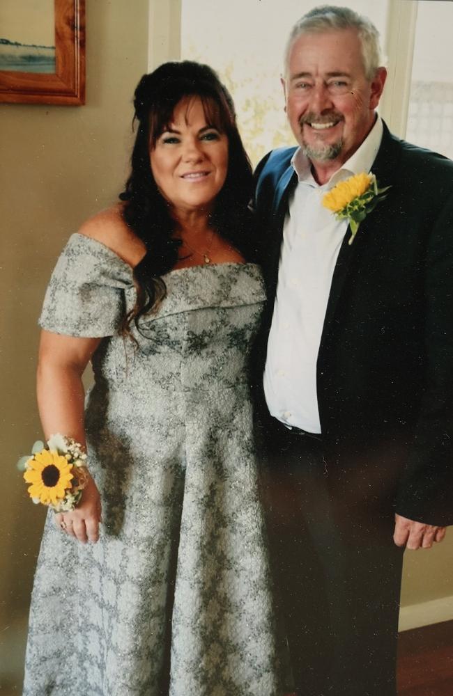 Sharron Bampfield and her husband Peter who died in a truck crash in April. Picture: Supplied