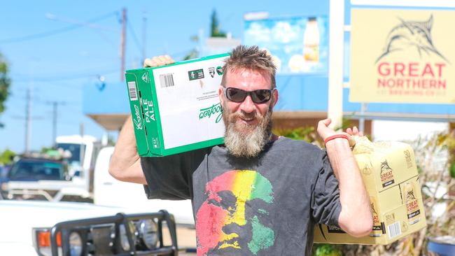 Tom Hunter stocked up as the Darwin area went into a 48-hour lockdown. Picture: Glenn Campbell