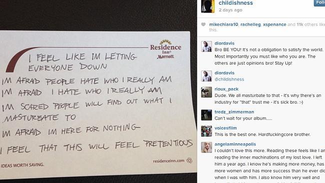 He shared some of his biggest fears. Picture: Instagram