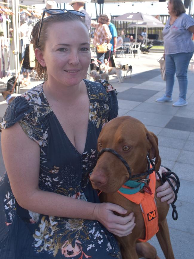 Ipswich 2023 Dog Day at Nicholas Street Precinct pictured is Rachael Warwick with dog Ralph