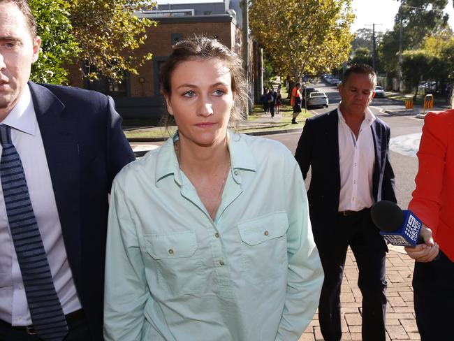 Harriet Wran leaves Wyong Court in Wyong in April last year. Picture: AAP