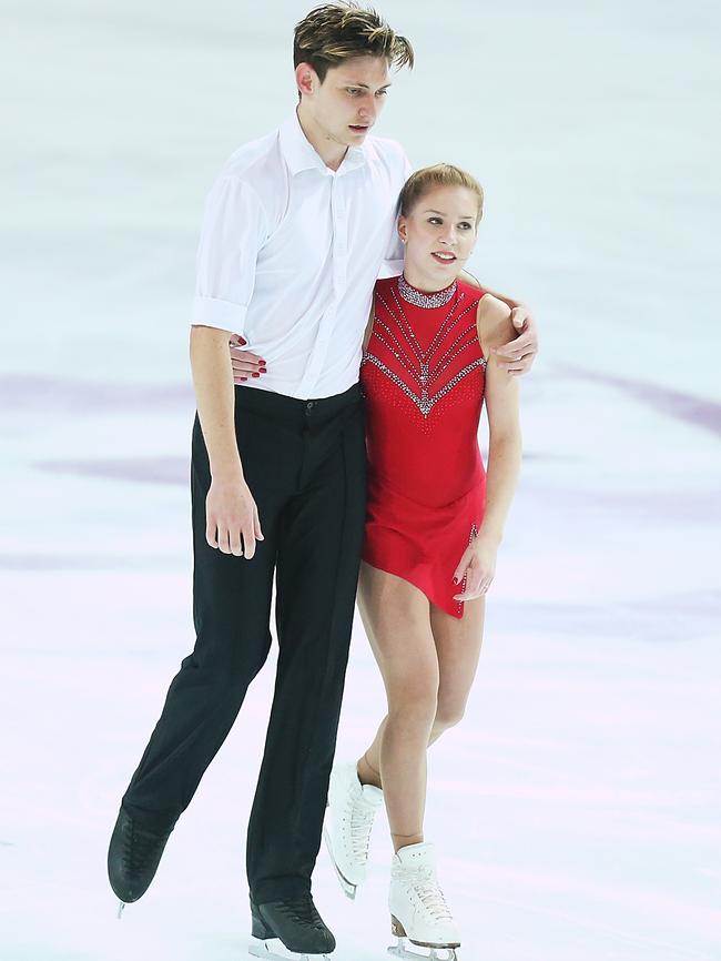 Katia Alexandrovskaya and Harley Windsor at the ISU Junior and Senior Grand Prix of Figure Skating Final in 2016. Picture: Getty Images