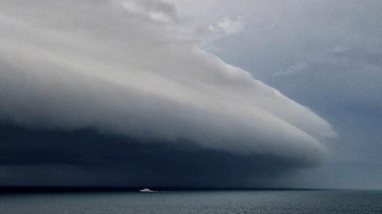 A severe storm over Moreton Bay on Tuesday. Picture: Krystal C