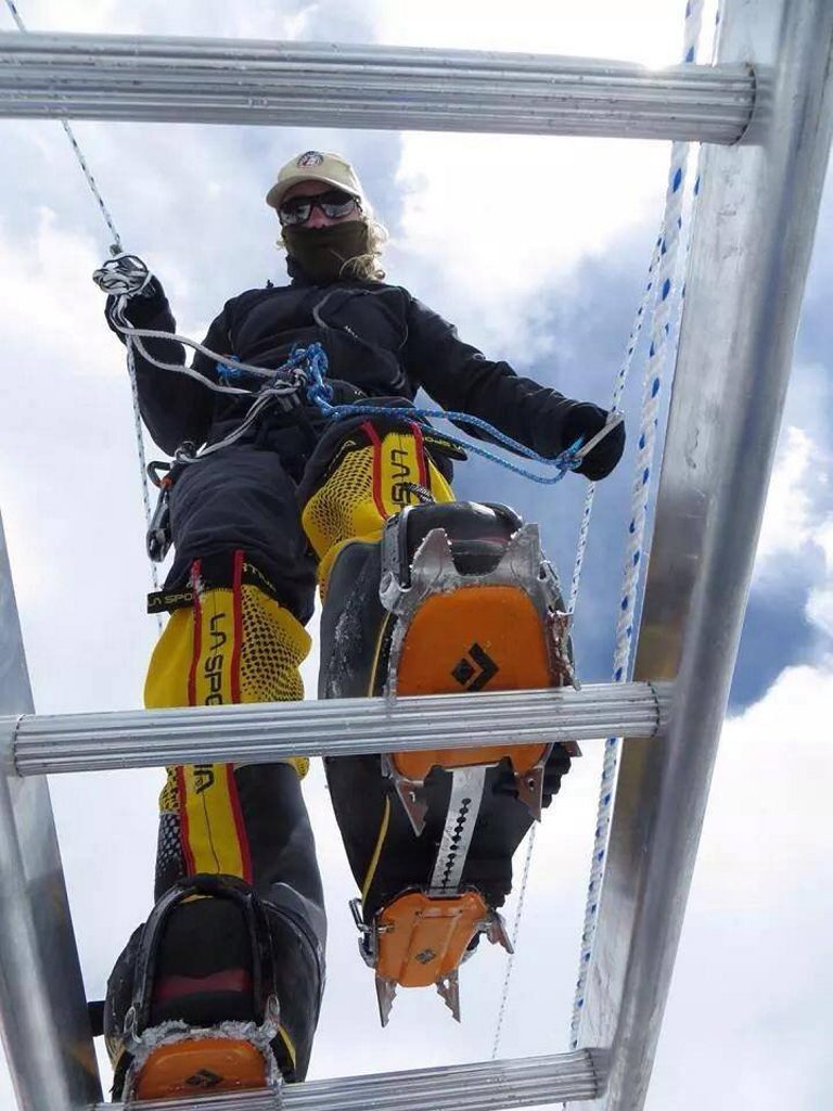 HIGH ALTITUDE: Teen adventurer Alyssa Azar during a day spent training in the icefall.