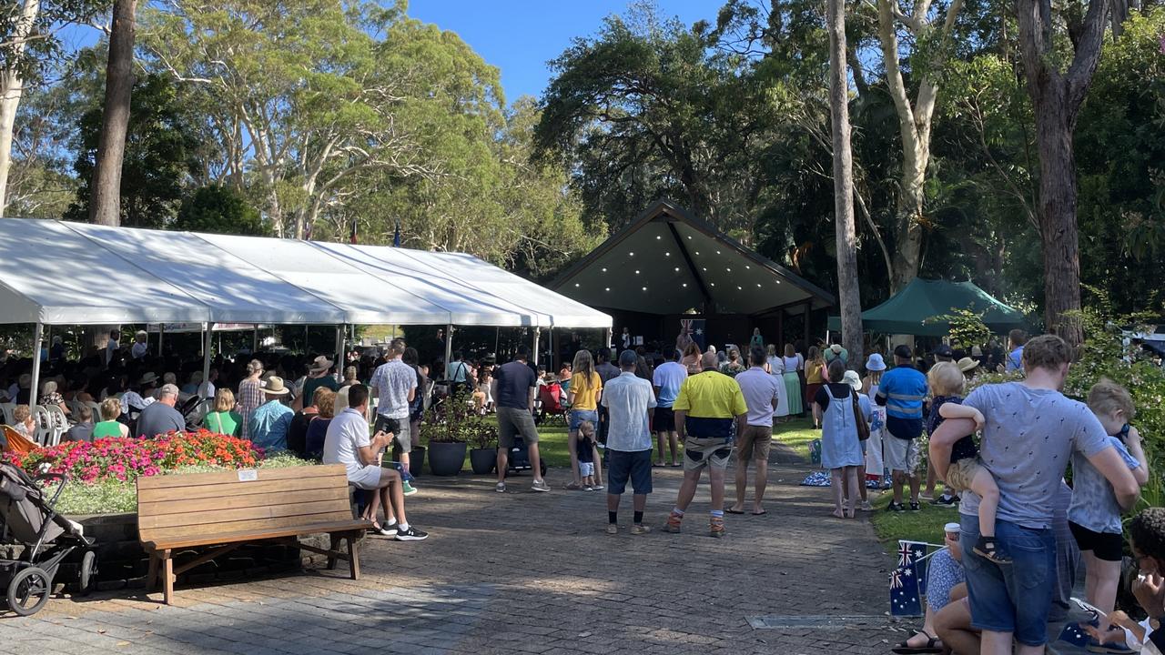 Packed crowds at the Australia Day ceremony at the North Coast Regional Botanic Garden in Coffs Harbour. Picture: Matt Gazy