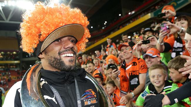 Henrique after Roar’s win over the Western Sydney Wanderers in the 2014 A-League grand final. Picture: Jono Searle.