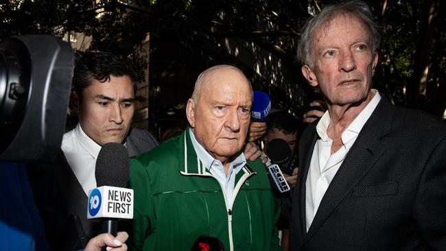 Broadcaster Alan Jones leaves Day Street Police Station after being granted bail. Photo: Liam Mendes / The Australian