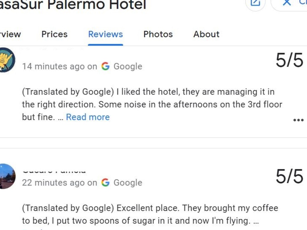 CasaSur Palermo hotel has since been flooded with disgusting fake reviews.