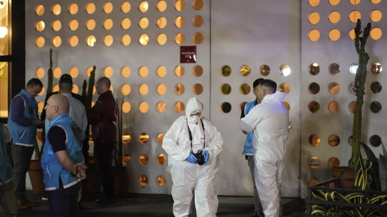 Forensic investigators exit the hotel where former One Direction singer Liam Payne, was found dead after falling from a balcony in Buenos Aires, Argentina, Wednesday, Oct. 16, 2024. Picture: AP Photo/Natacha Pisarenko