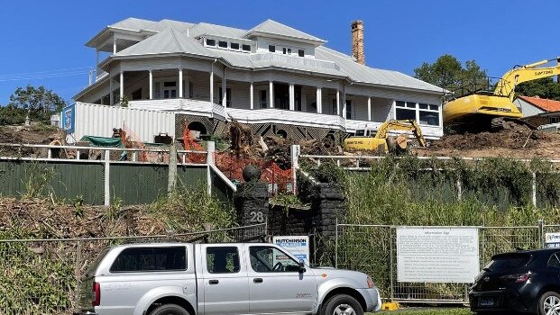 Construction at the Endrim site last year. Major excavations and work on an extension at the front of the homestead is now well under way.