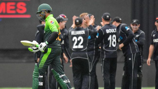 Pakistan were bowled out for 74 against New Zealand.