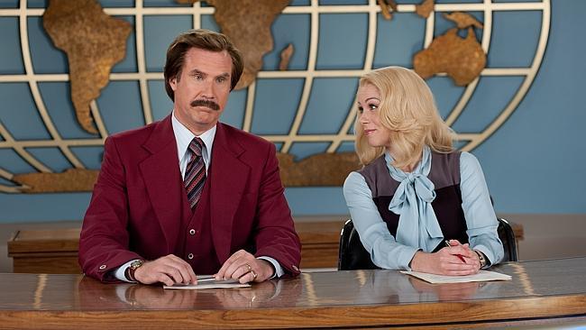 Will Ferrell as Ron Burgundy, left, and Christina Applegate as Veronica Corningstone in Anchorman 2: The Legend Continues. Picture: Paramount Pictures