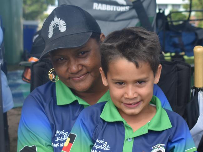Tanya Sabatino and Declan Sabatino at the Mackay Indigenous Rugby League Carnival. Picture: Mitch Bourke