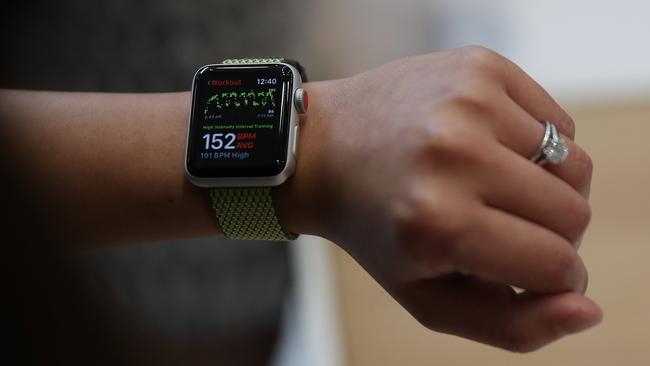 The new Apple Watch looks very similar the last Apple Watch. Picture: Justin Sullivan/Getty Images/AFP