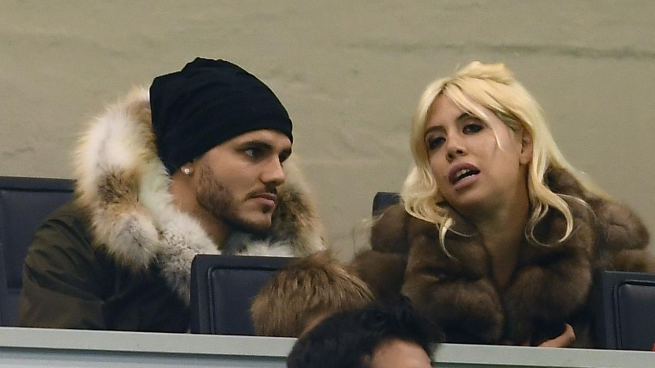 Inter Milan's Argentinian forward Mauro Emanuel Icardi and his wife Wanda