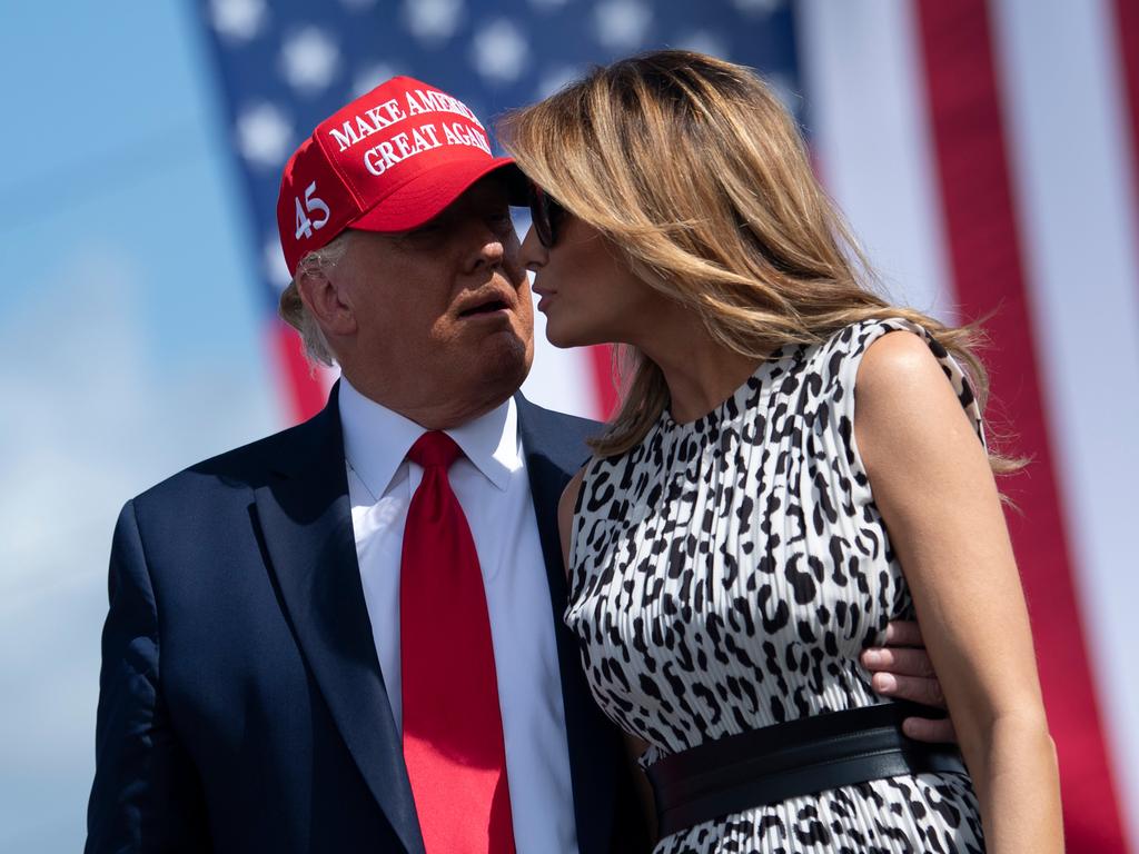 It was the couple’s first joint campaign appearance. Picture: Brendan Smialowski / AFP.