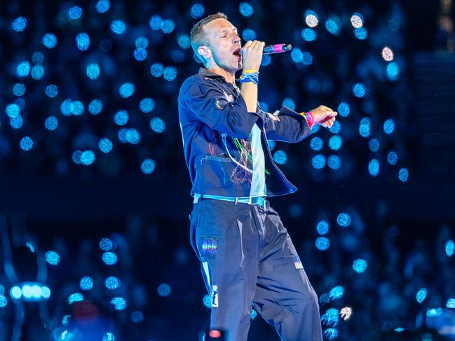 Coldplay performed for the first time ever without their bassist. Picture: Jake Nowakowski