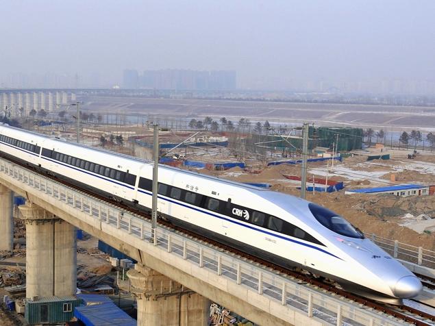 The Beijing to Shanghai High Speed train travels at almost 300kmh along the longest bridge in the world.