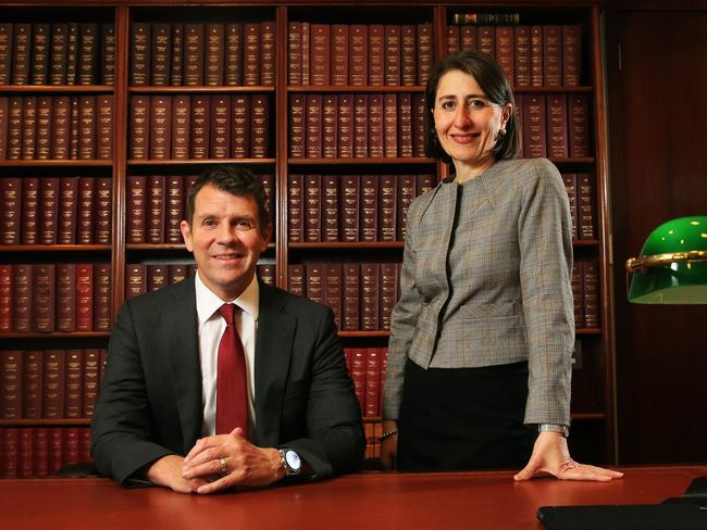 Premier Mike Baird and Treasurer Gladys Berejiklian. Picture: Toby Zerna