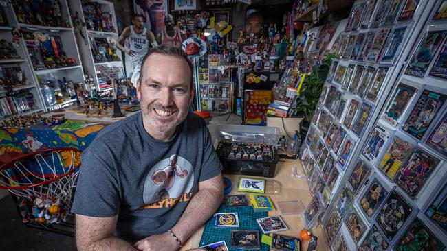 Ryan Mobilia started collecting posters but his collections later evolved to figurines and trading cards. Picture: Jake Nowakowski