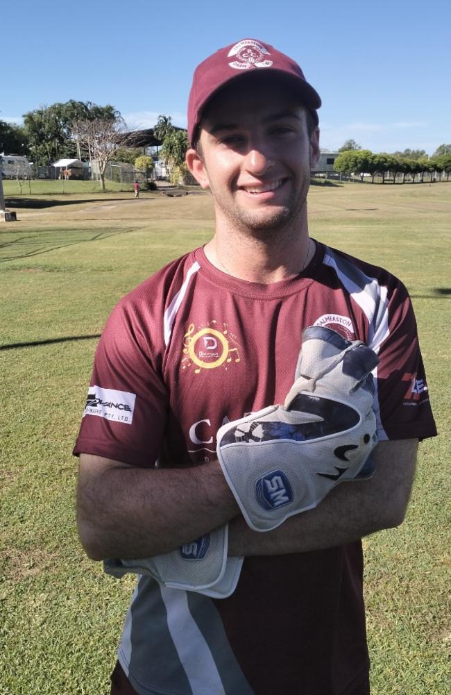 Caleb Montague playing for Palmerston in the 2024 Darwin and District Cricket Competition. Picture: Ian Butterworth