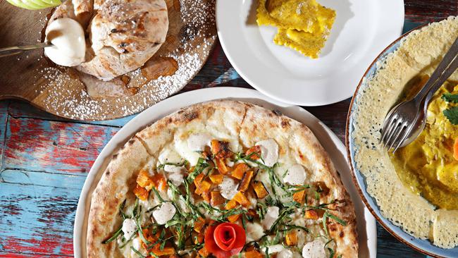 Apple calzone, ravioli of the day and the pizza special at Sale Pepe. Picture: Adam Yip.