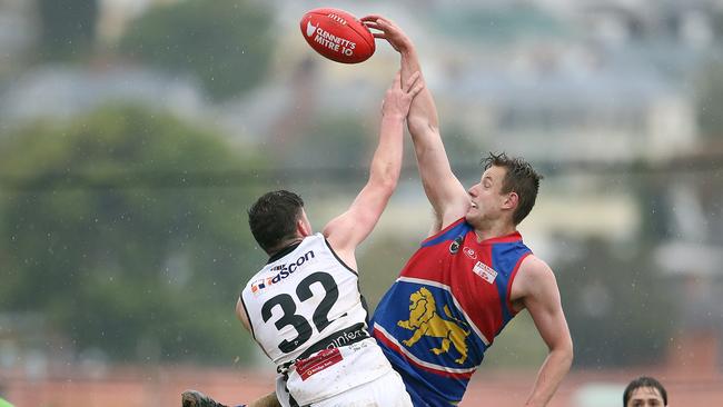 Huonville's Rhys Ward in action. Picture: Zak Simmonds