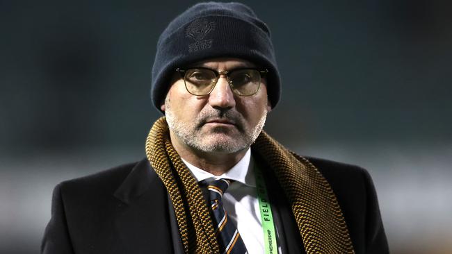 WOLLONGONG, AUSTRALIA - JULY 20: Chairman of the Tigers Lee Hagipantelis walks off after defeat the round 21 NRL match between St George Illawarra Dragons and Wests Tigers at WIN Stadium on July 20, 2023 in Wollongong, Australia. (Photo by Jeremy Ng/Getty Images)