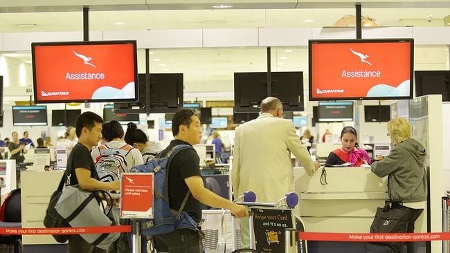 Passengers check In to the first of  Qantas direct flights between Sydney and Beijing  ahead of Chinese New Year.