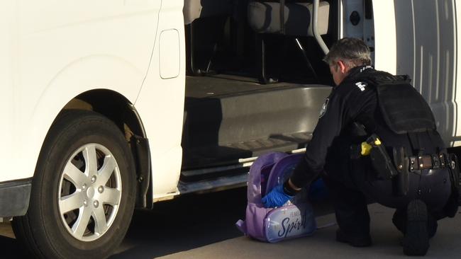 A police officer on the scene at Gracemere on Wednesday afternoon.