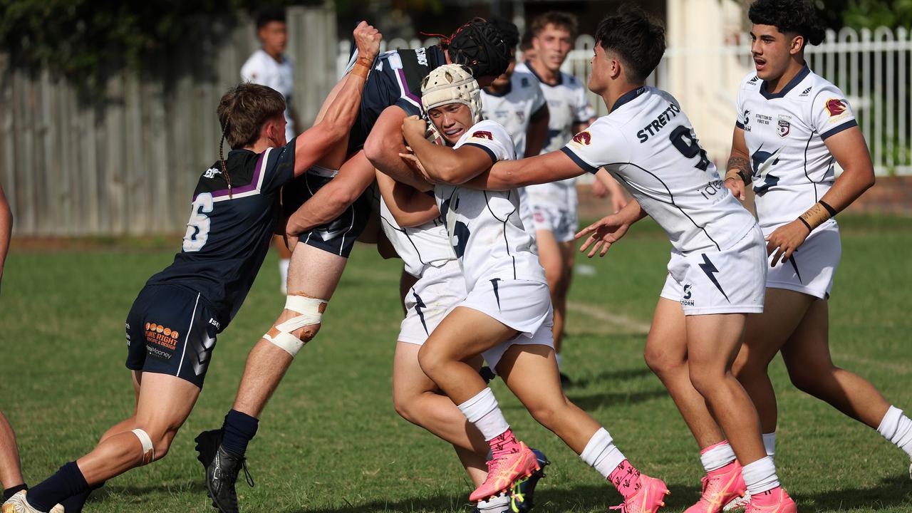 Stretton College v Caloundra SHS, Gibson Park. Picture: Liam Kidston