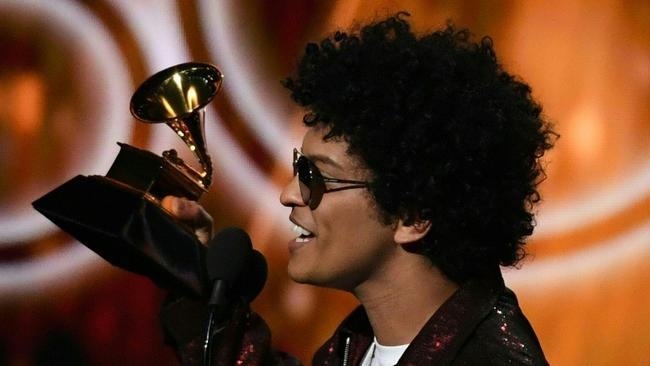 Bruno Mars was the big winner on the night with six Grammys. Picture: AFP